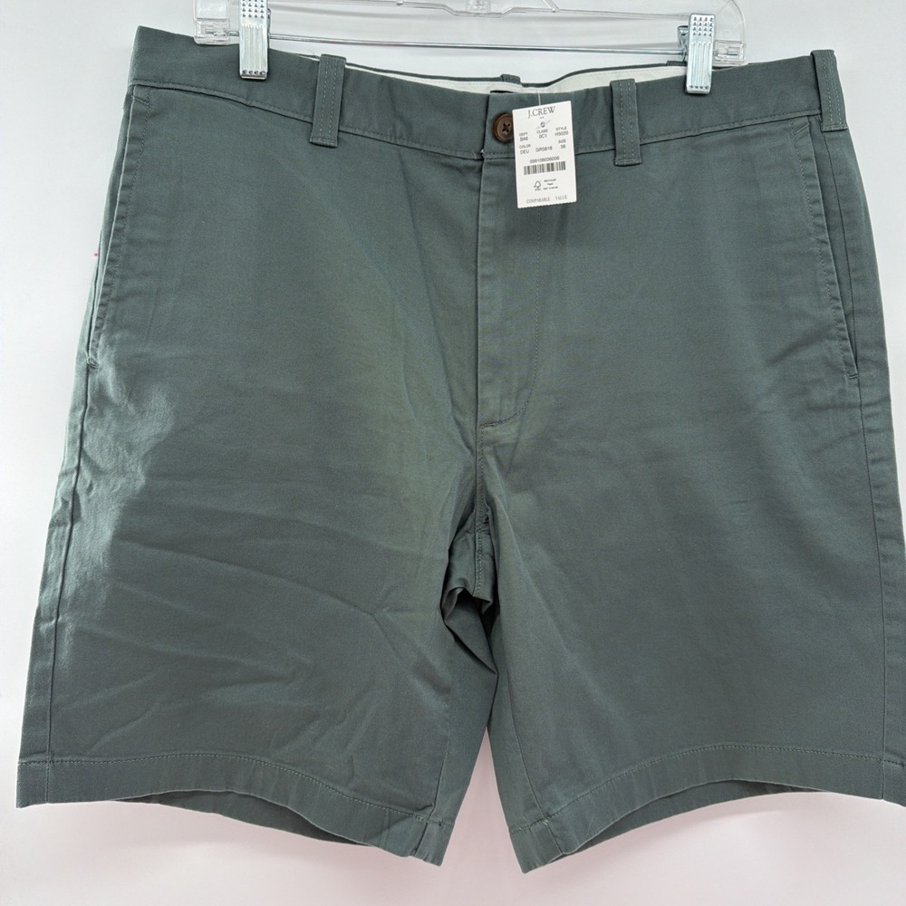 J.Crew Shorts Mens 36 Green Chino 9" Stretch Classic Casual Cotton Summer NWT